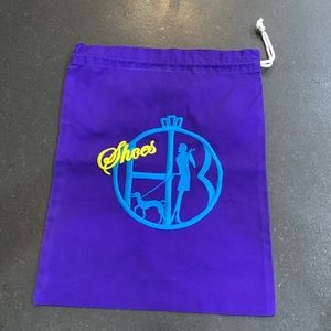 Henri Bendel purple embroidered shoe bag travel New